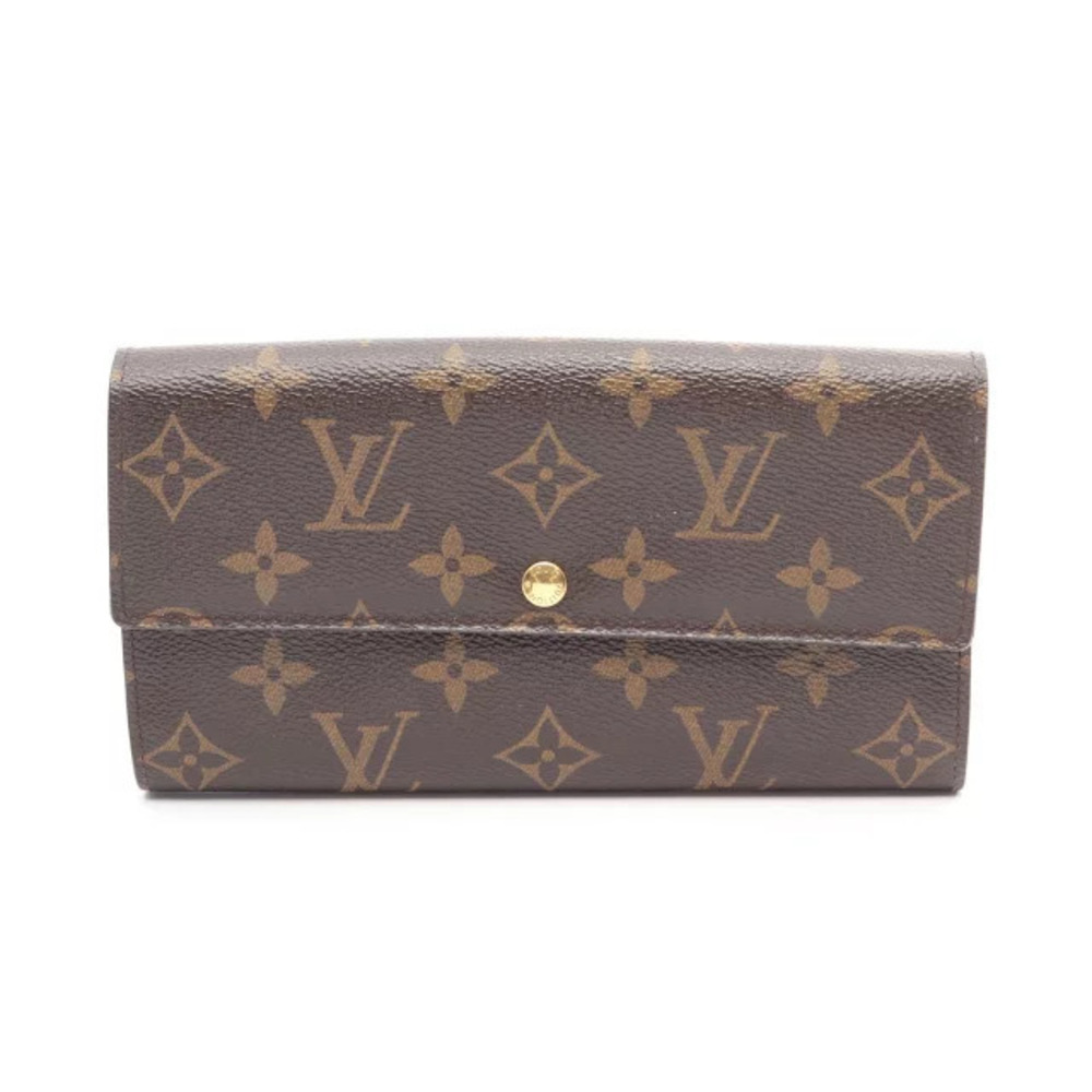 Louis Vuitton Portefeuille Sarah Monogram Bi fold Long Wallet Leather Brown